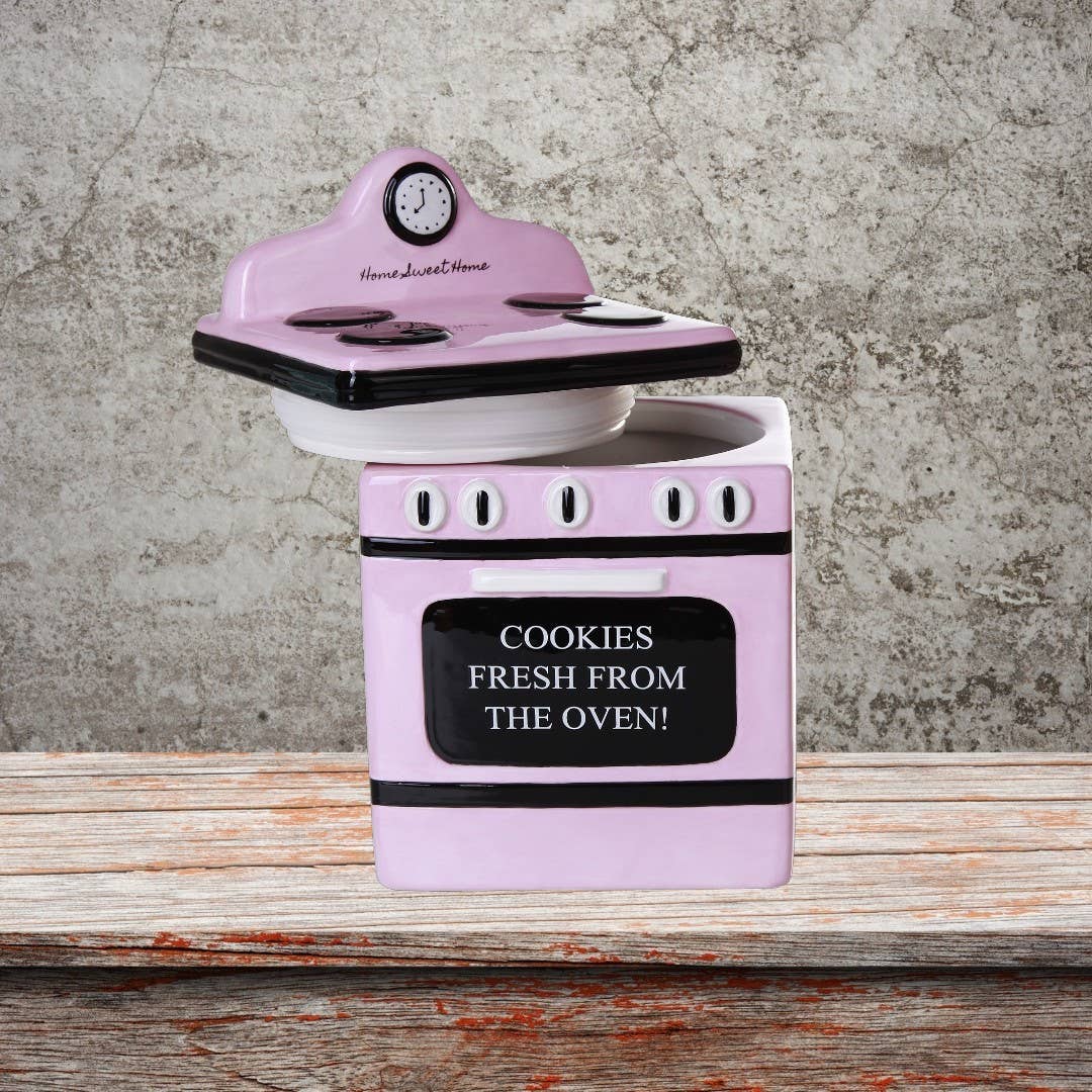 Retro Pink Oven Cookie Jar