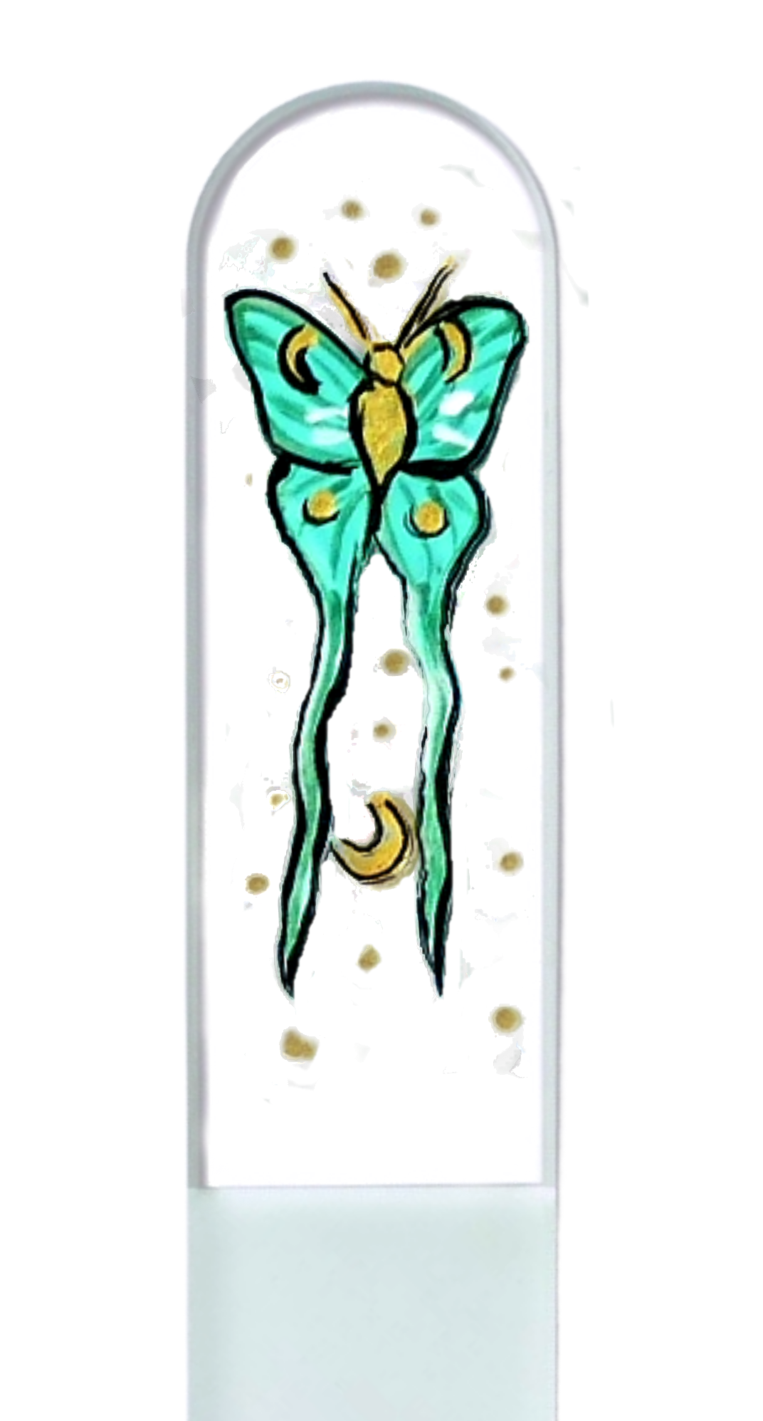 Moon Moth Luna New Beginnings Hand Painted Crystal Nail File: Medium