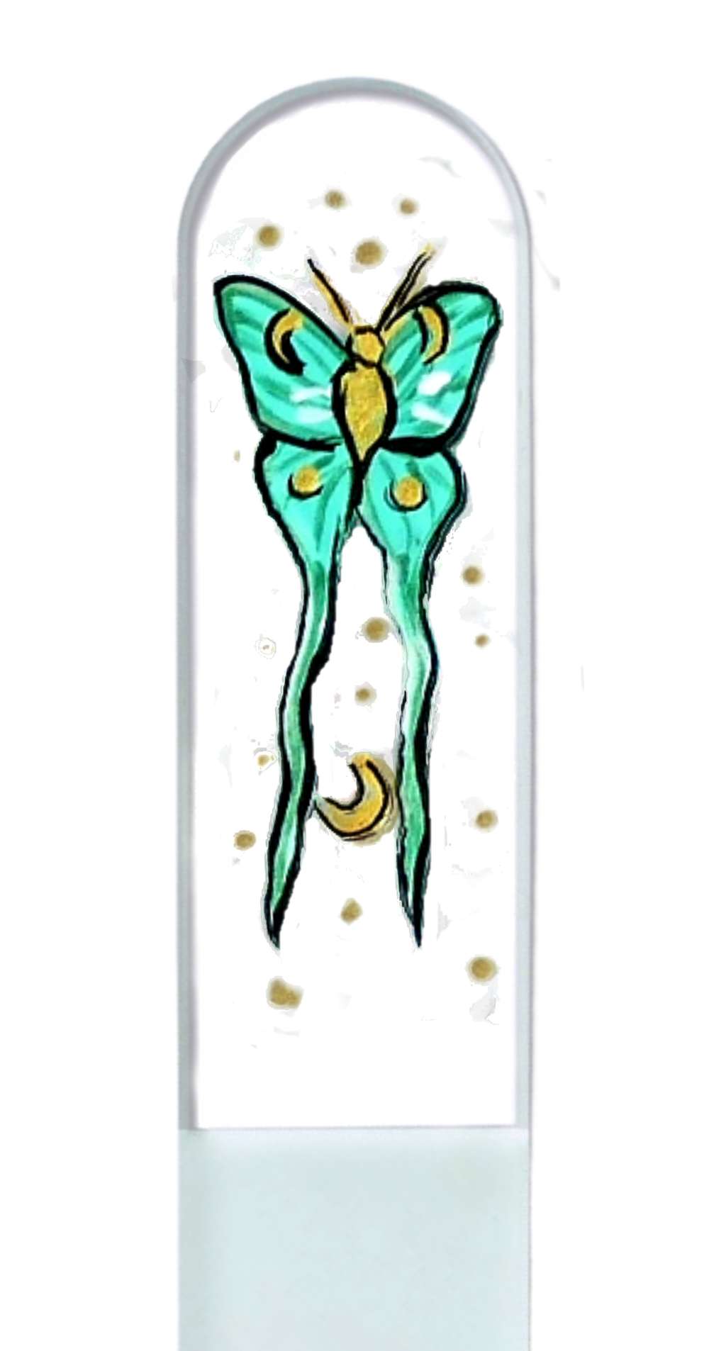 Moon Moth Luna New Beginnings Hand Painted Crystal Nail File: Large