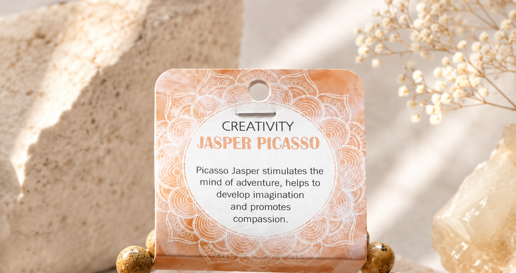 Natural Jasper Picasso Stone Bracelets 8mm: Crativity