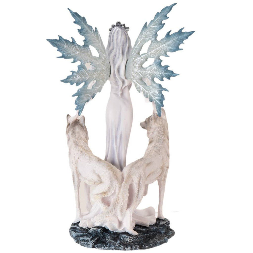 Snow Queen with Wolves Figurine