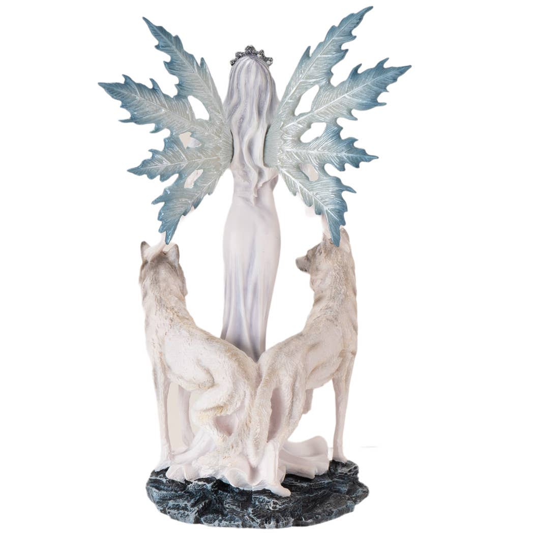 Snow Queen with Wolves Figurine
