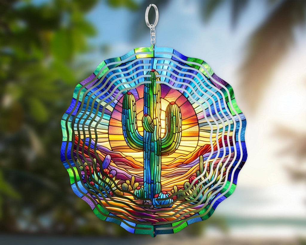 Southwestern Saguaro Cactus Wind Spinner