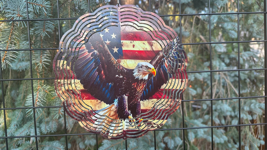 USA Flag Art Wind Spinner