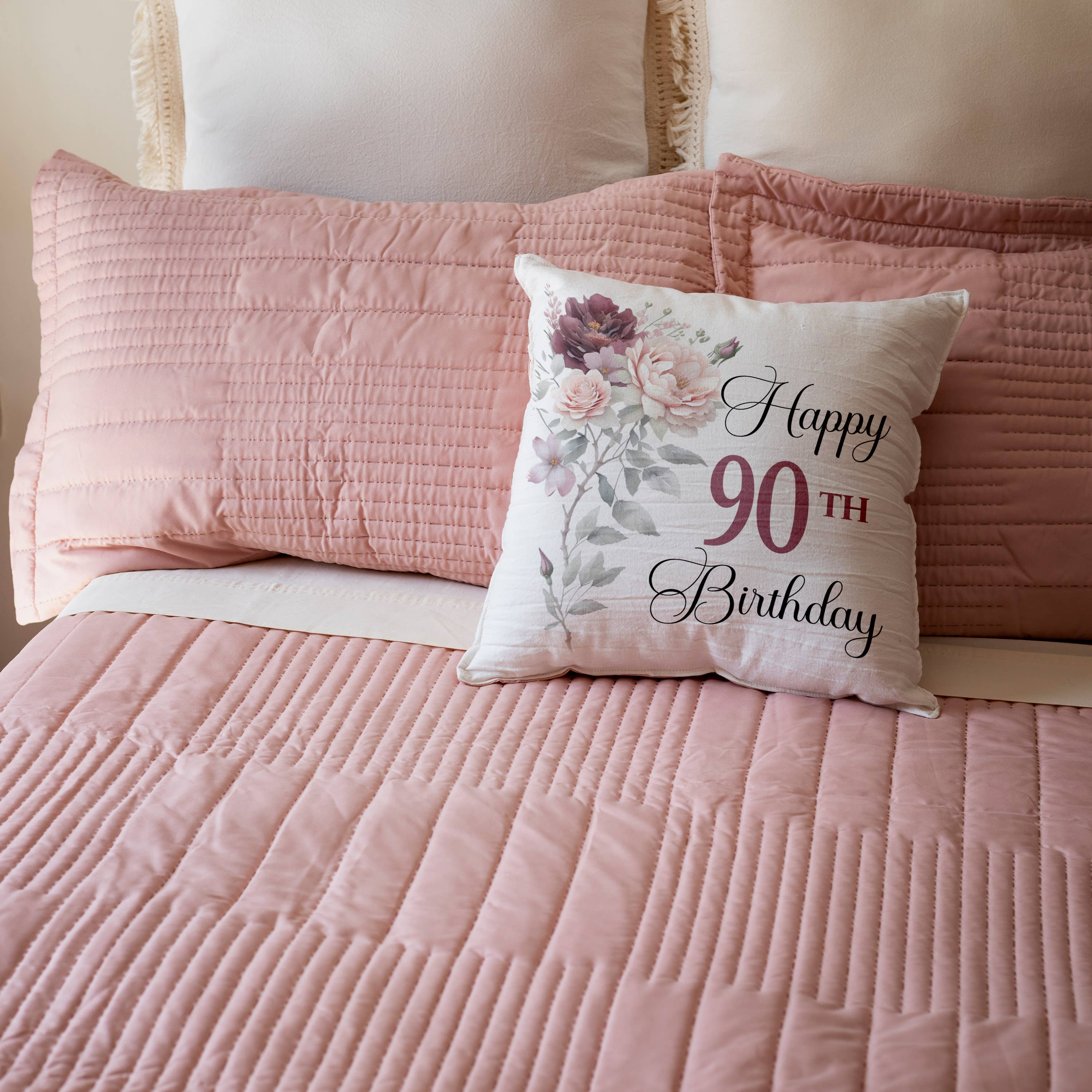 Happy 90th Birthday Pillowcase w/Pillow