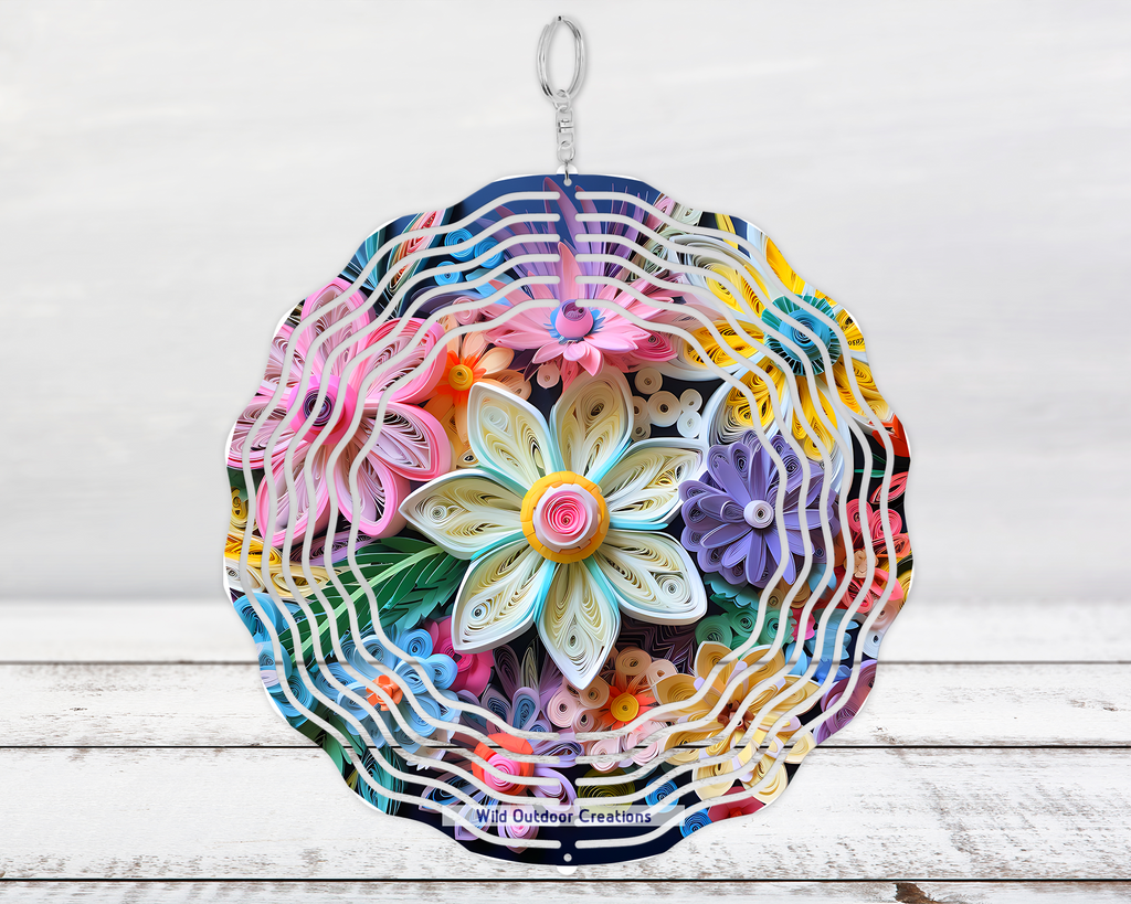 3D Pastel Floral Wind Spinner