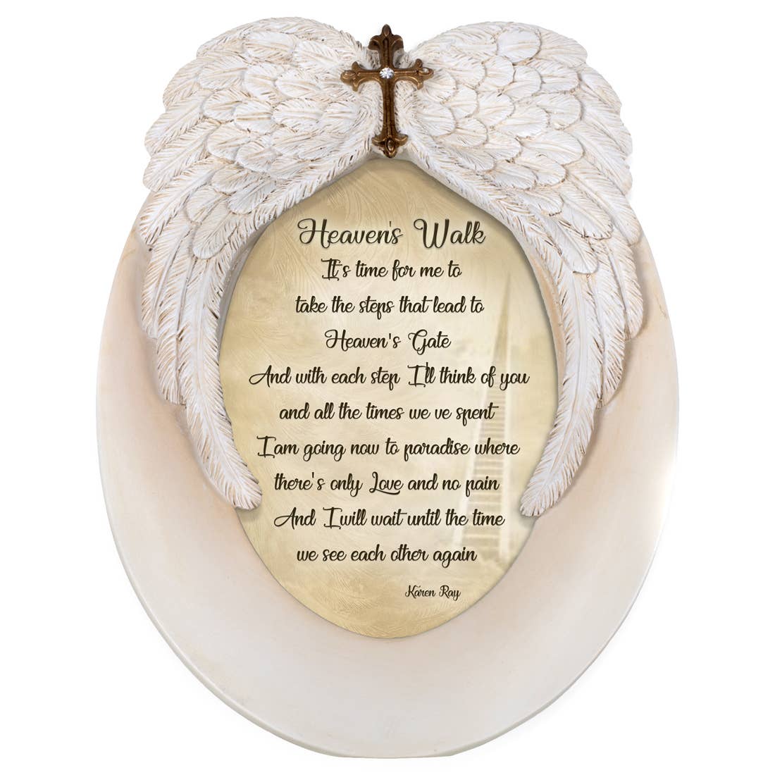 Heaven's Walk Wing and Gold Cross Photo Frame