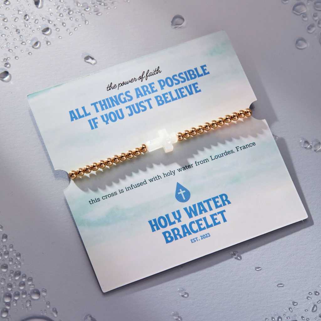 All Things Are Possible Yellow Gold Holy Water Bracelet
