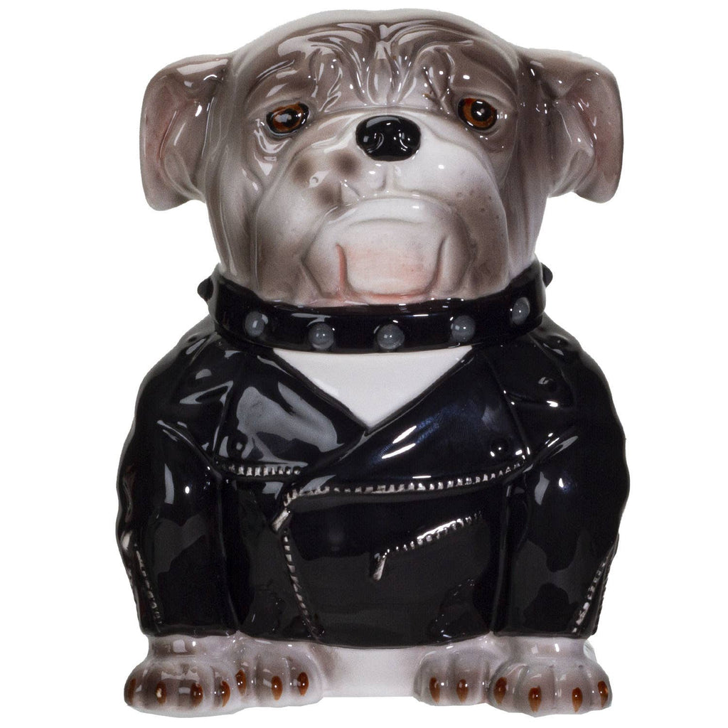 Biker Bulldog Cookie Jar