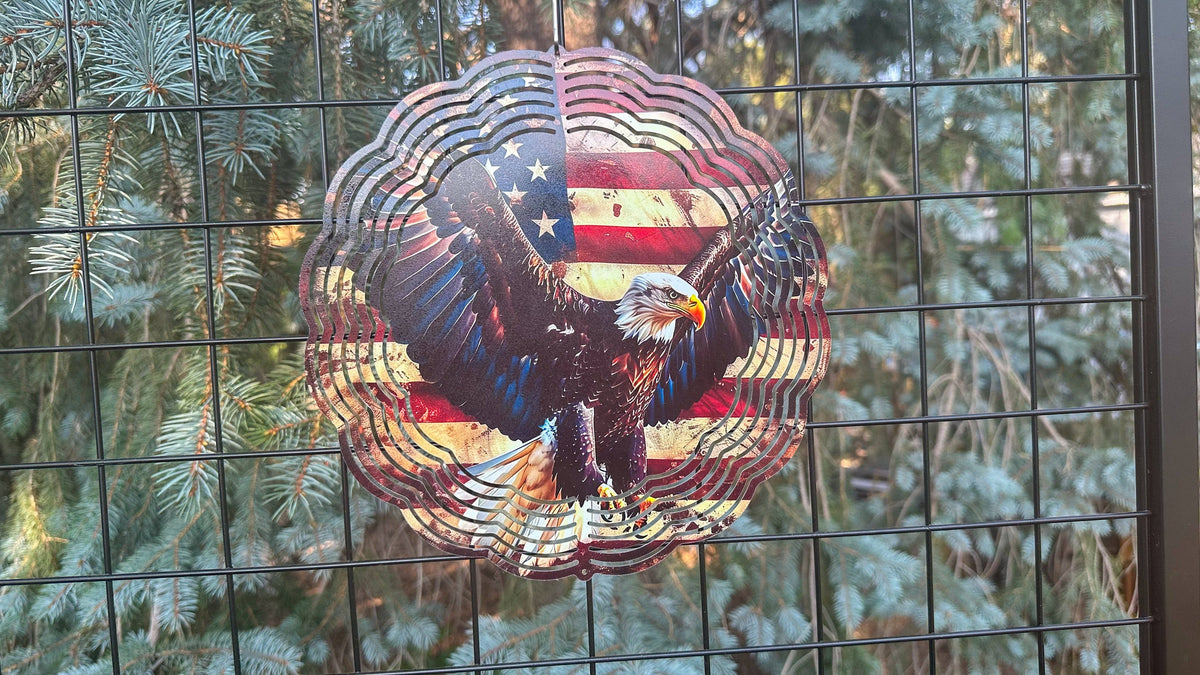USA Flag Art Wind Spinner