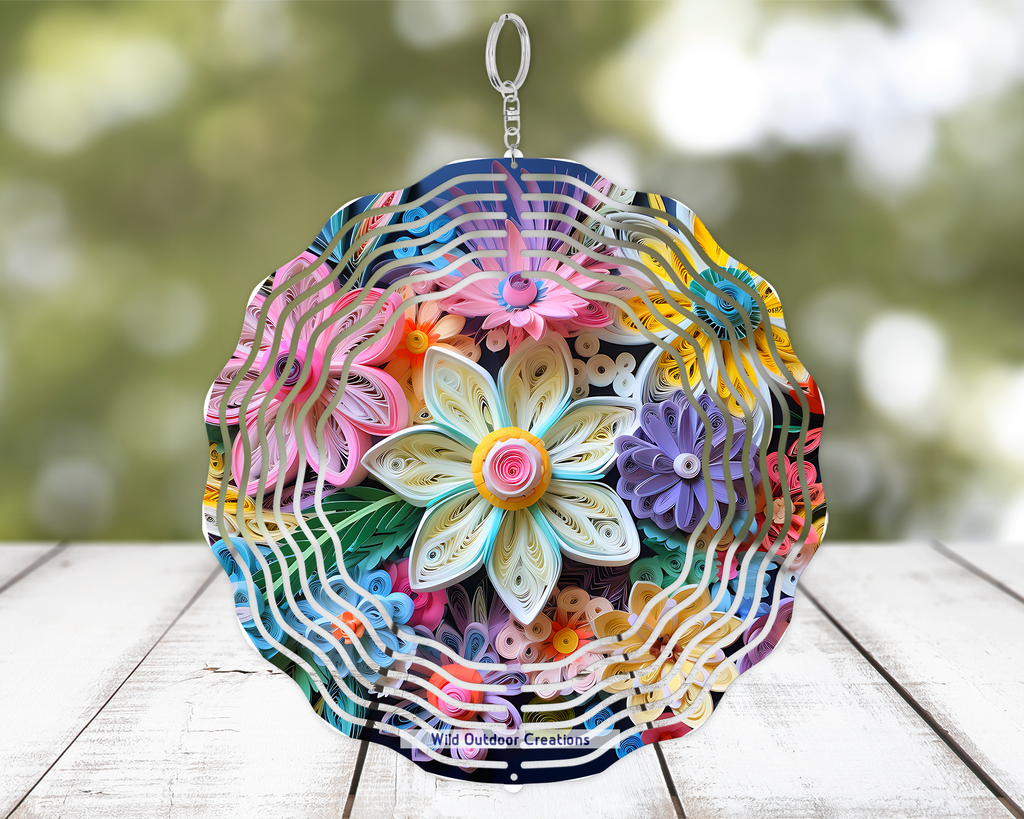 3D Pastel Floral Wind Spinner