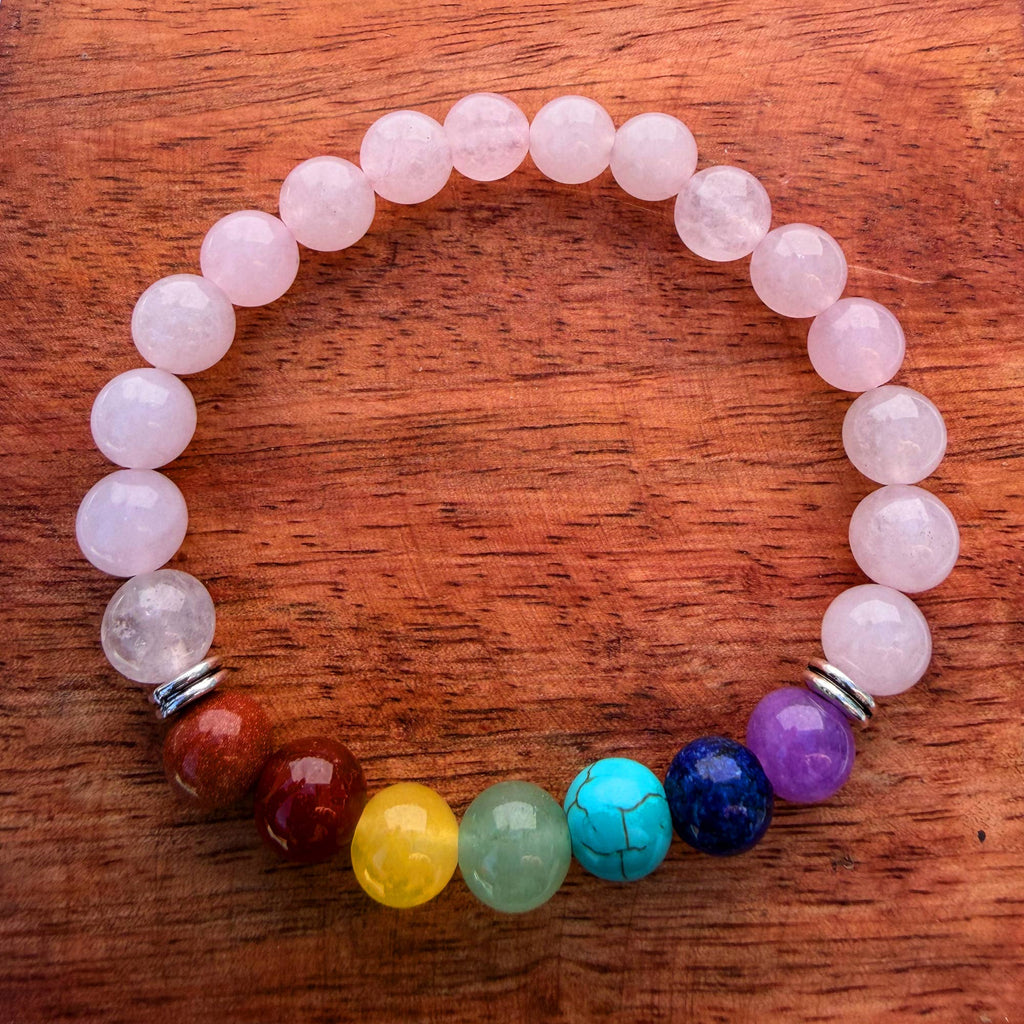 Natural Pink Quartz Stone Bracelet 8mm: Pink Quartz Love