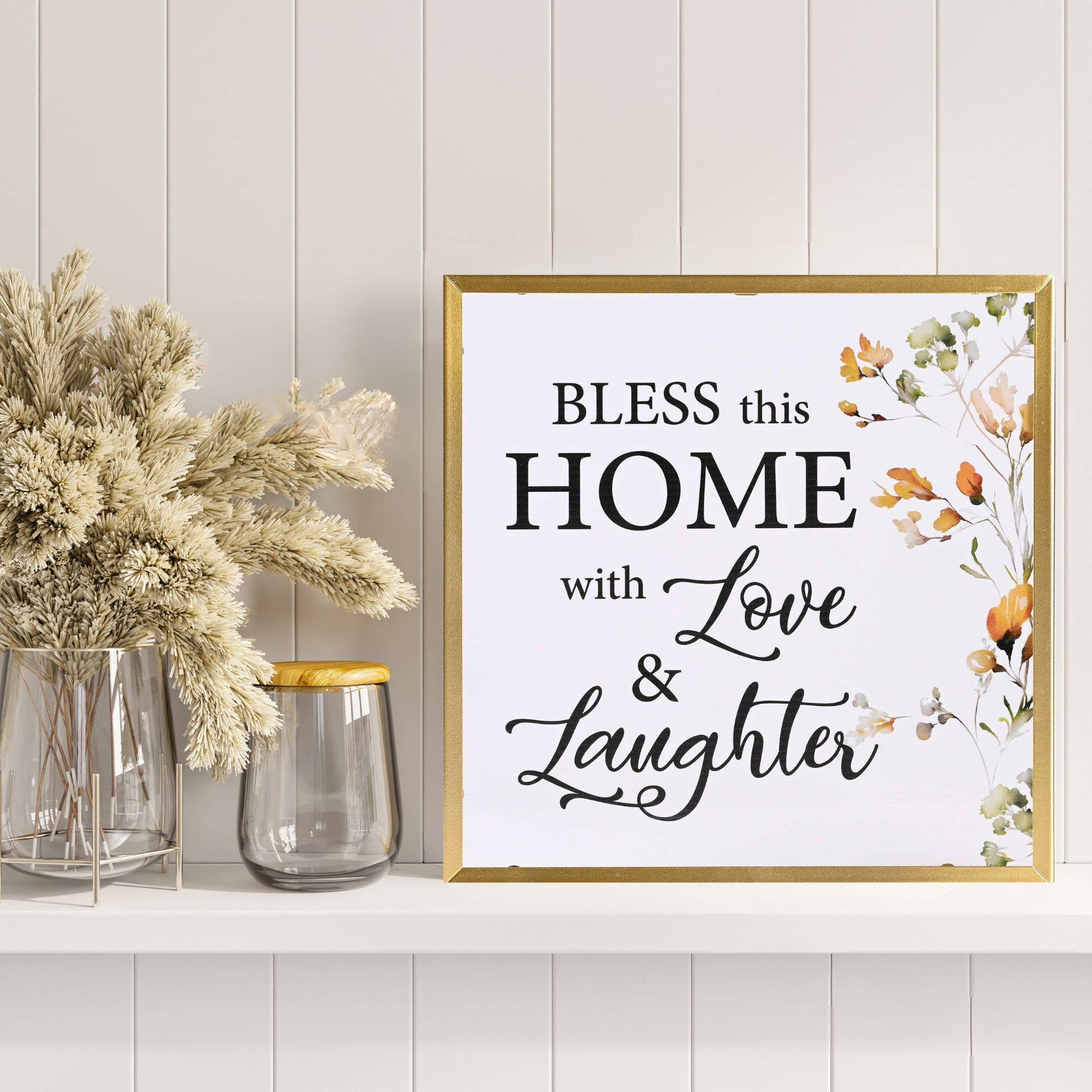 Bless This Home With Love & Laughter Framed Wall Art