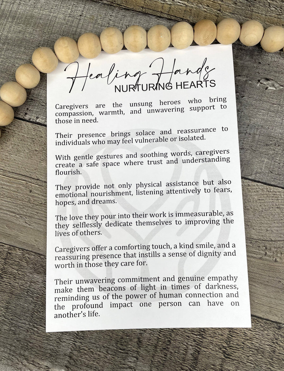 Healing Hands Story Card Charm: Maple