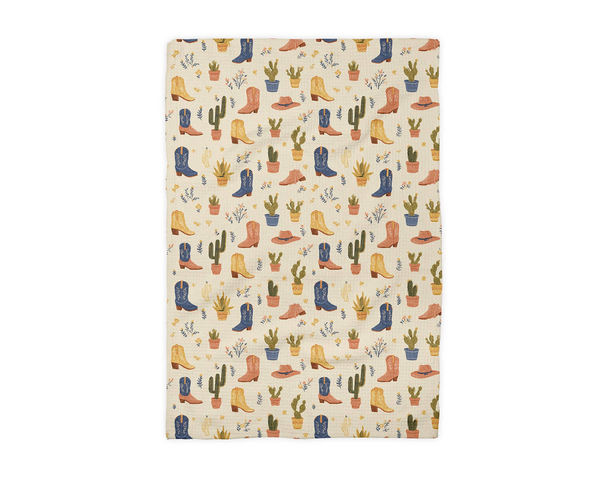 Cowboy Boot Cactus Western Kitchen Towel