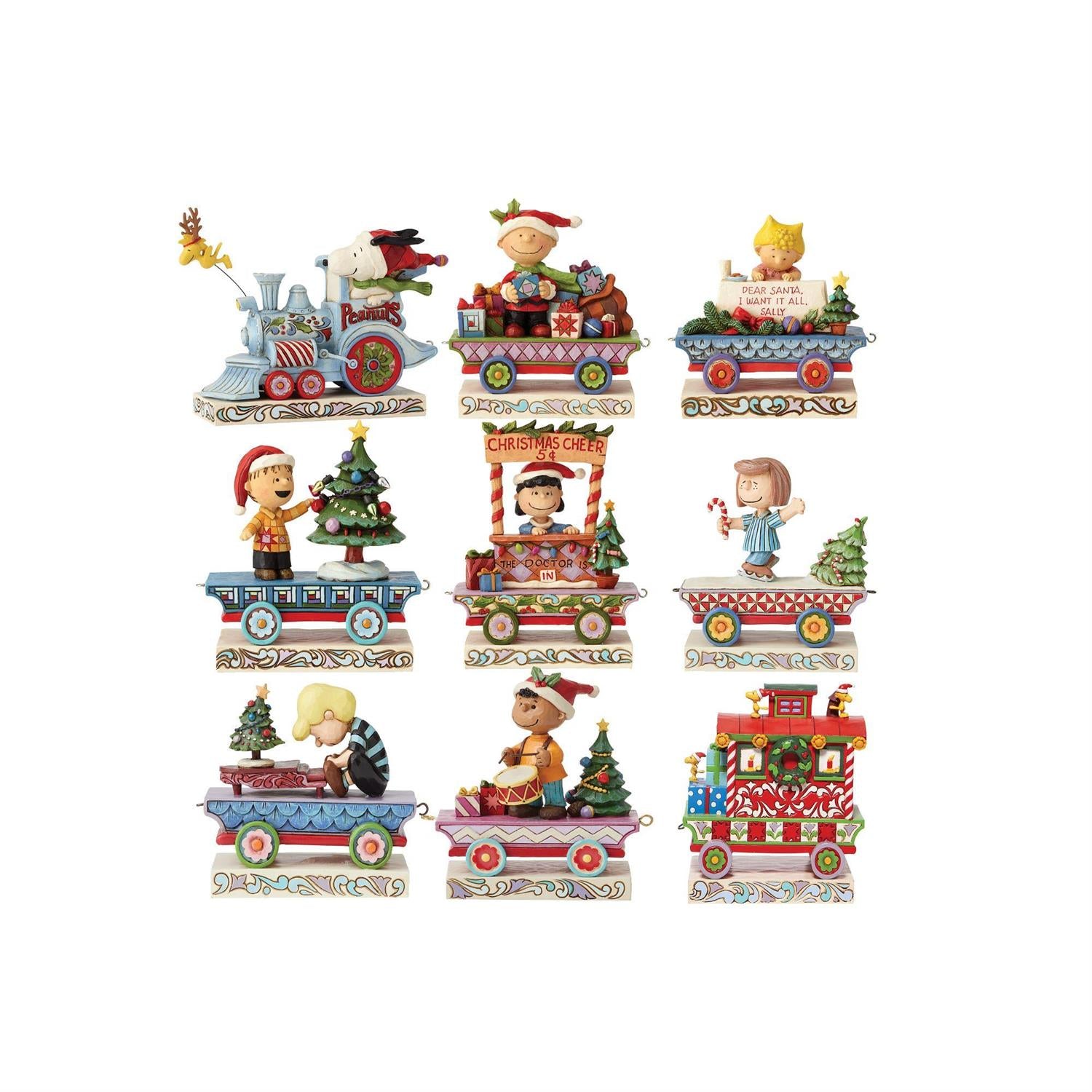Jim Shore Peanuts Train Set of 9 Cars