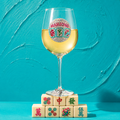Mahjong Jeweled Stemmed Wine Glass