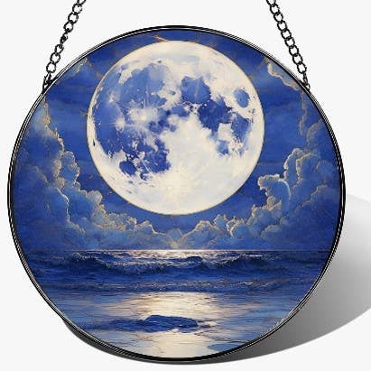 Moon & Ocean Glass Suncatcher