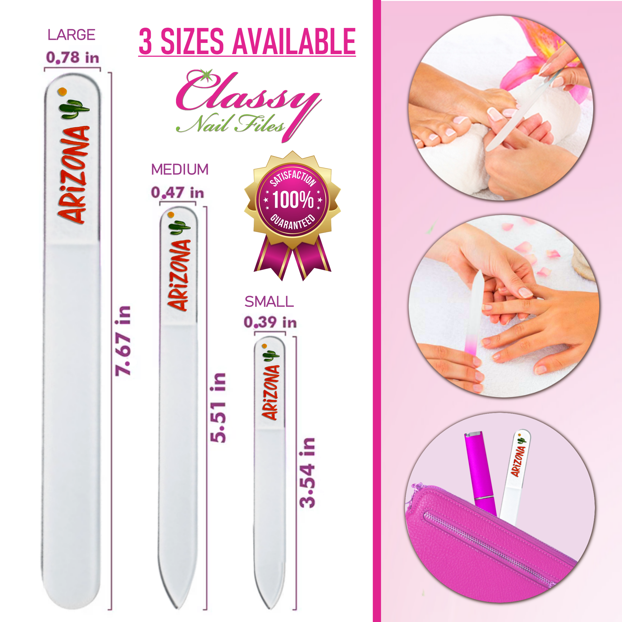 Arizona Cactus Southwest Handpainted Czech Crystal Nail File: Medium