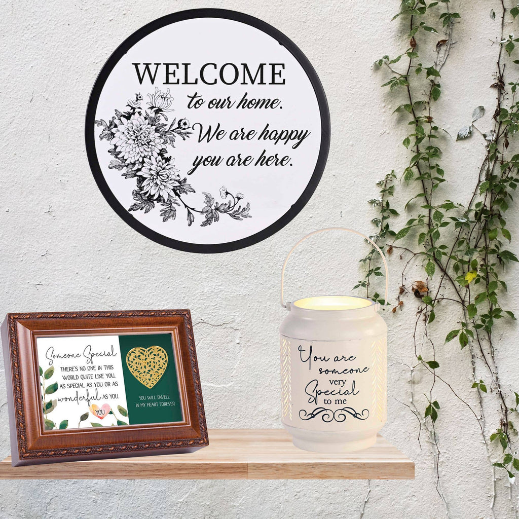 Welcome To Our Home Round Framed Wall Art