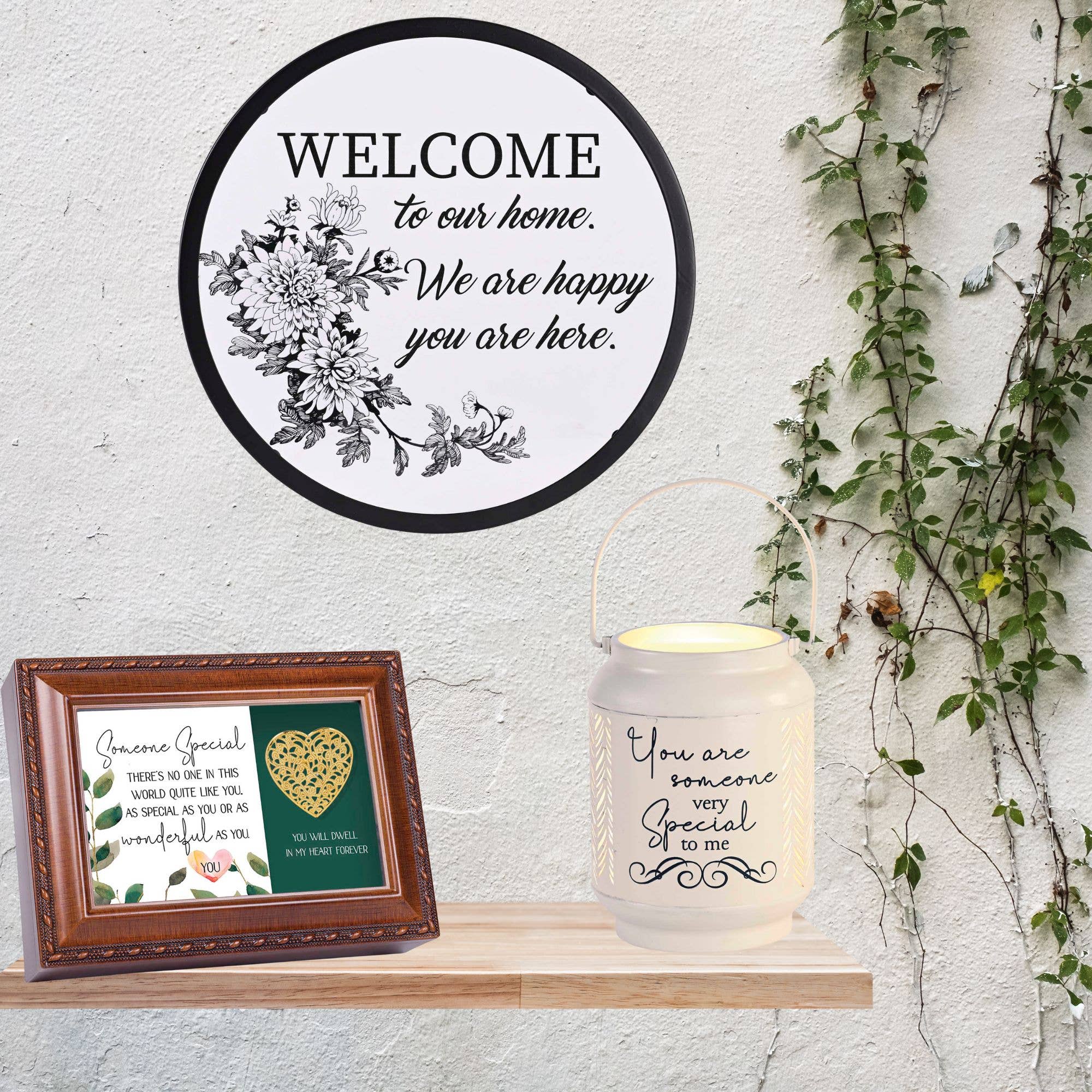Welcome To Our Home Round Framed Wall Art
