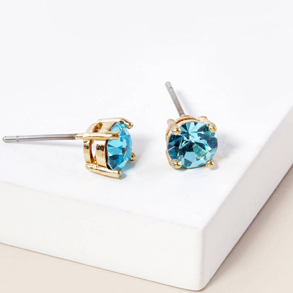 Birthday Stone Stud Earrings
