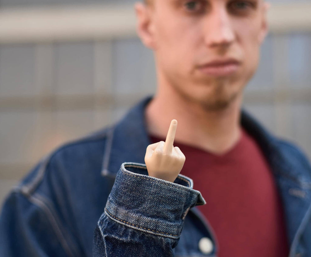 Tiny Hands Two Middle Finger Hands Beige