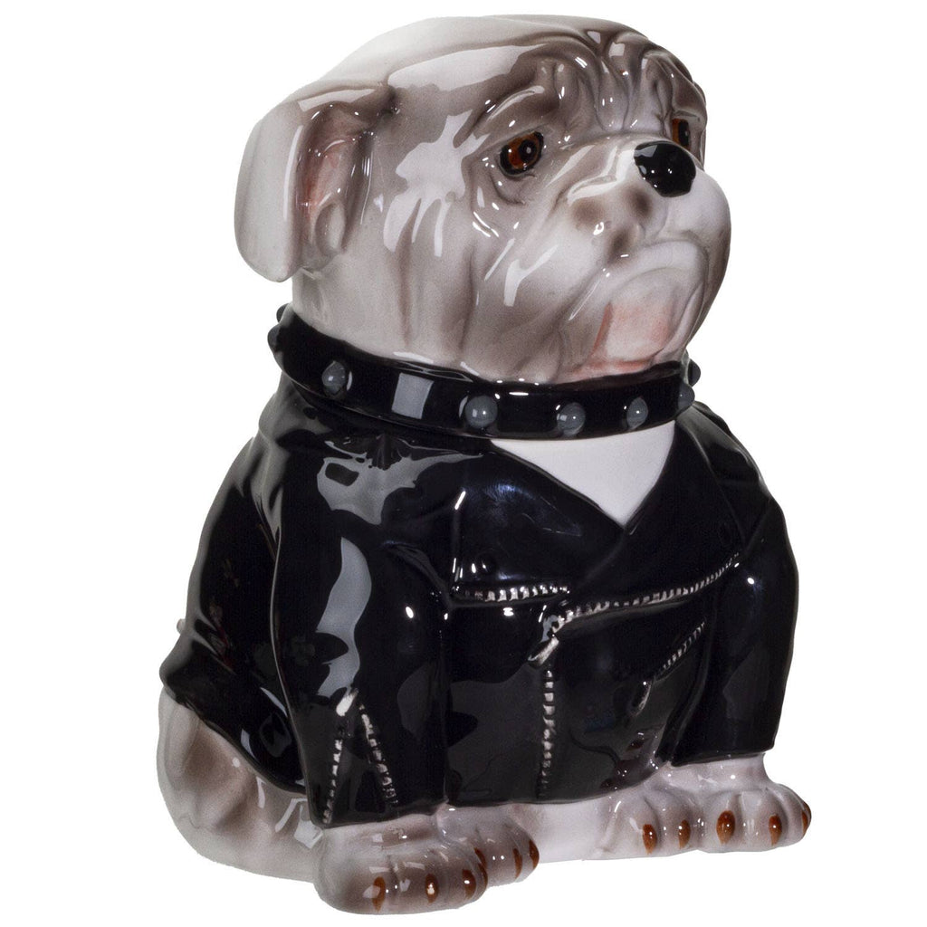 Biker Bulldog Cookie Jar