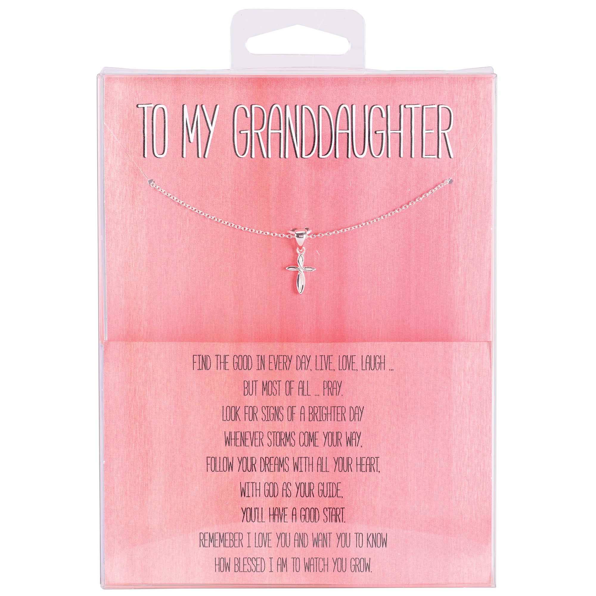 To My Granddaughter Petal Cross Necklace