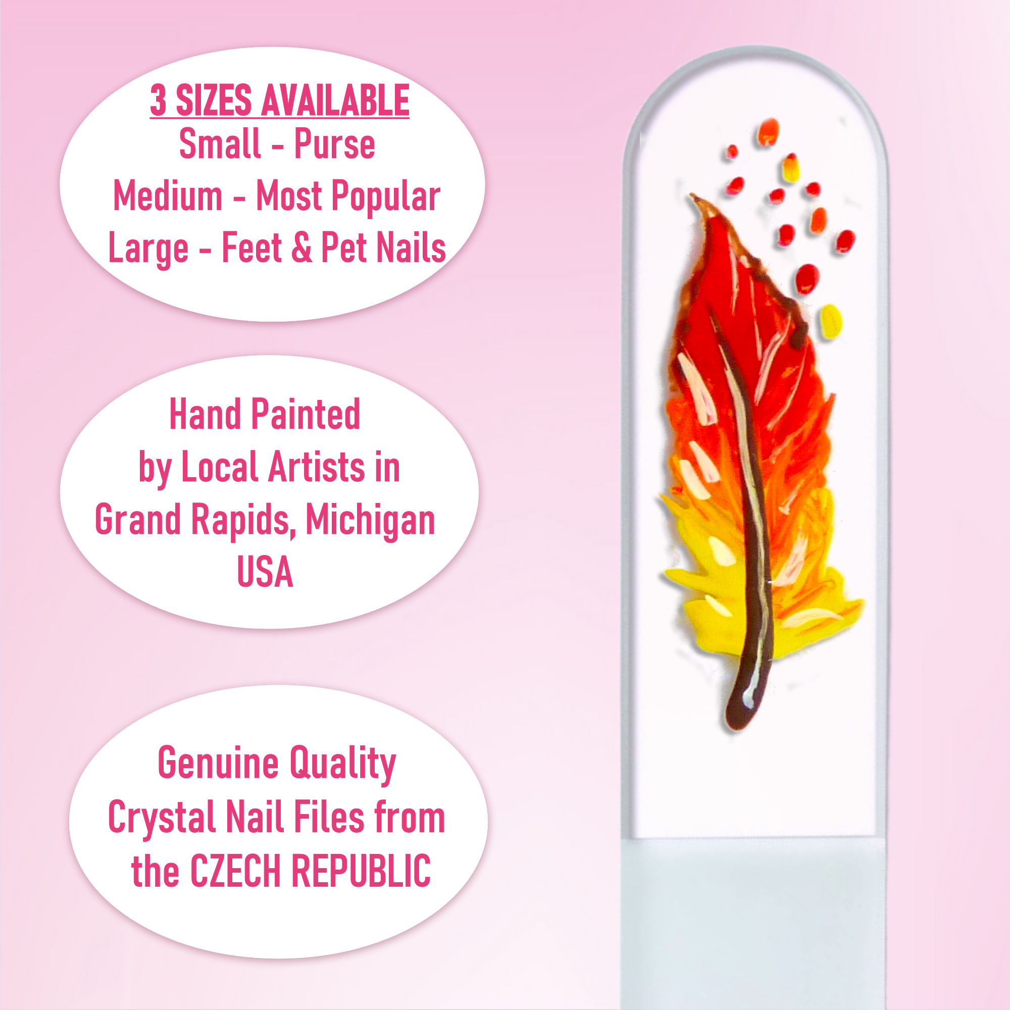 Feather Indian Bird Flight Southwest Hand Painted Nail File: Large