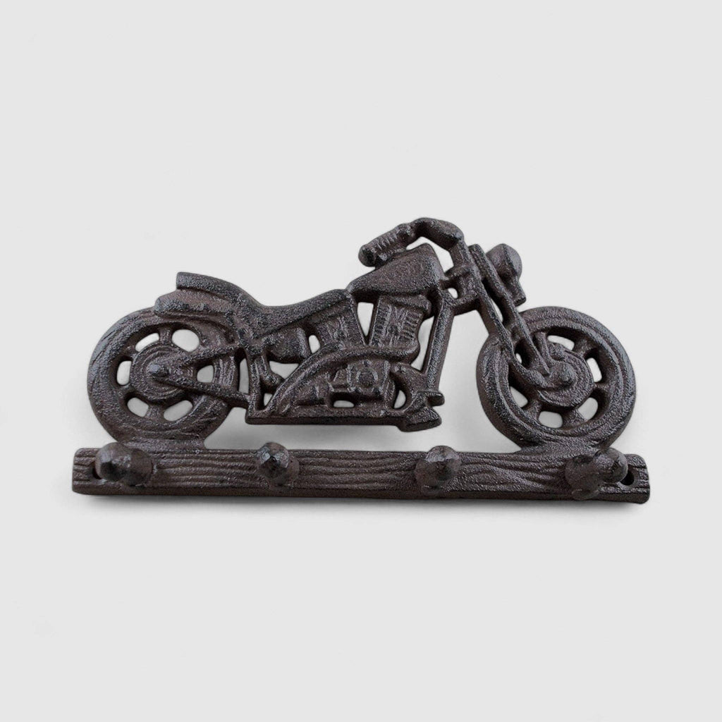 Motorcycle Wall Hook, Cast Iron Garage or Man Cave for Coats or Keys, 8.2"
