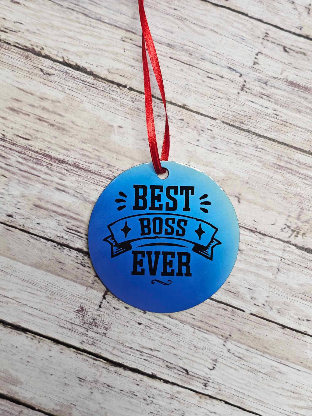 Best Boss Ever Ornament: Pink