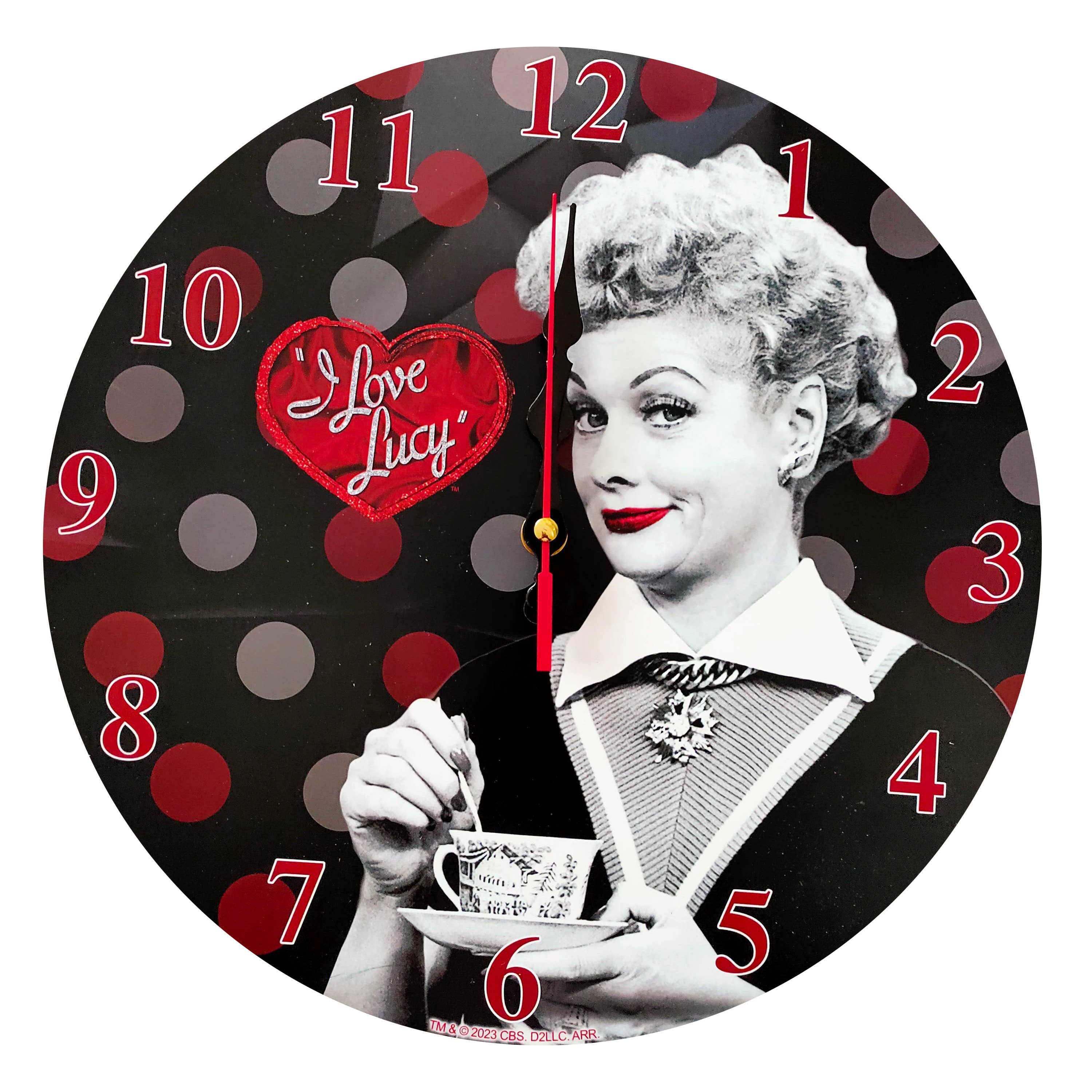 I Love Lucy Clock - Polka Dots