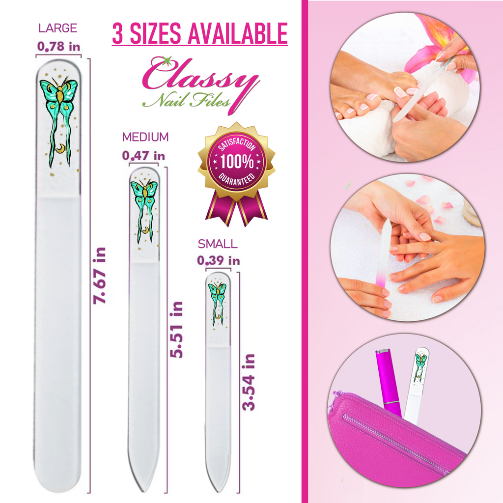 Moon Moth Luna New Beginnings Hand Painted Crystal Nail File: Medium