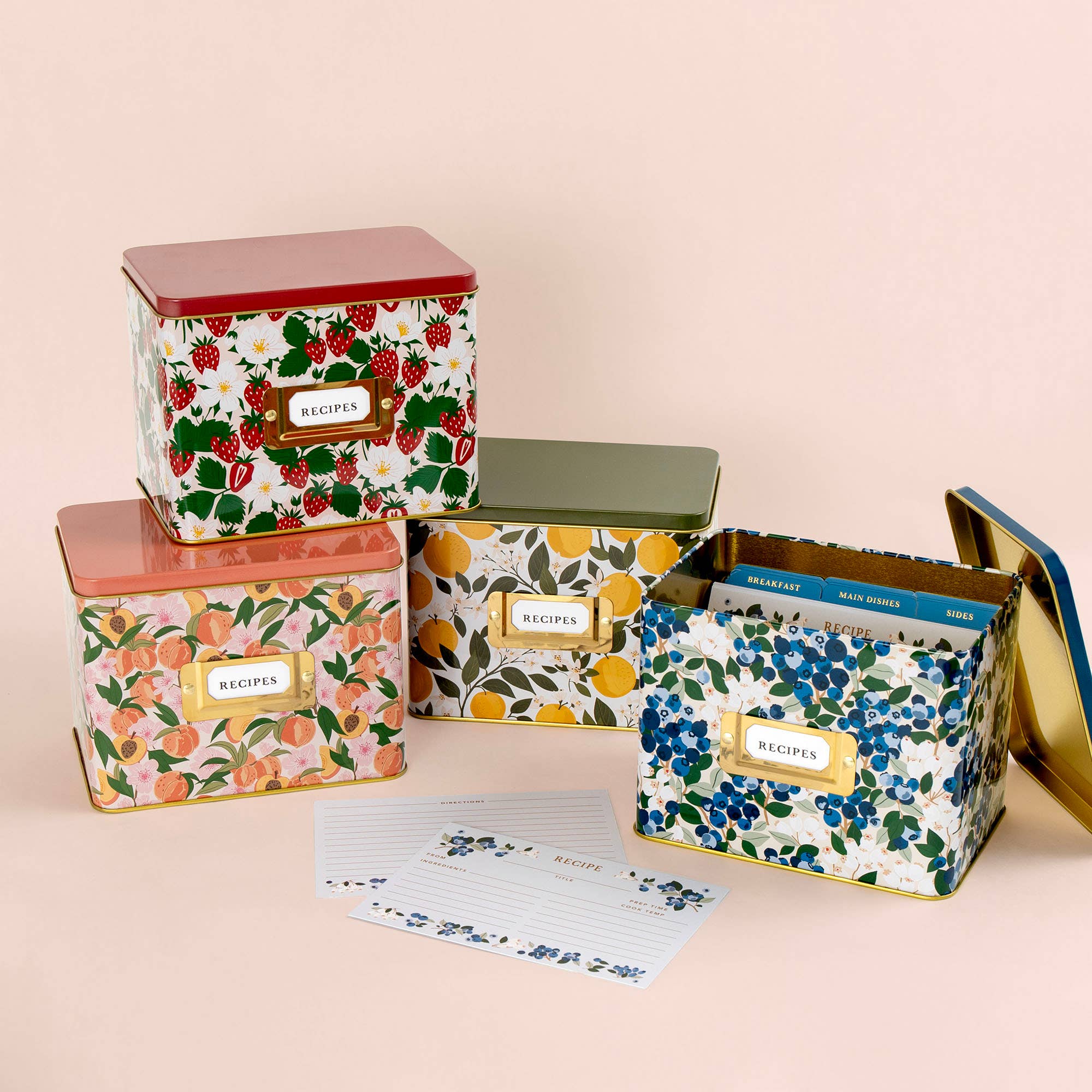 Orange Orchard Tin Recipe Box