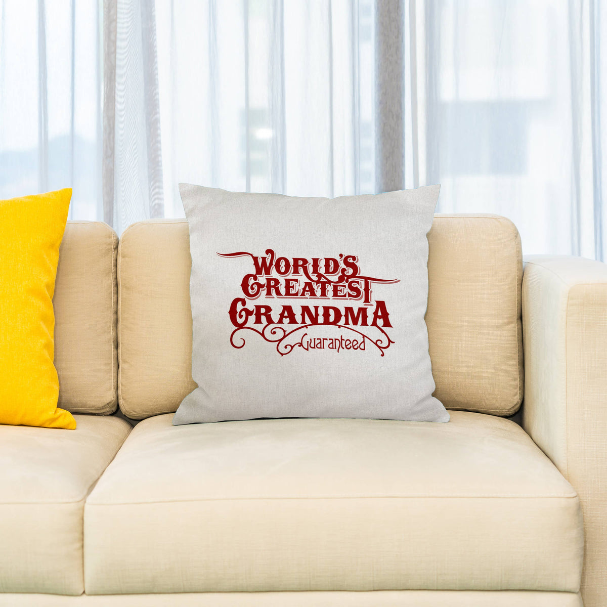 Worlds Greatest Grandma Guaranteed 16x16 inch Pillow