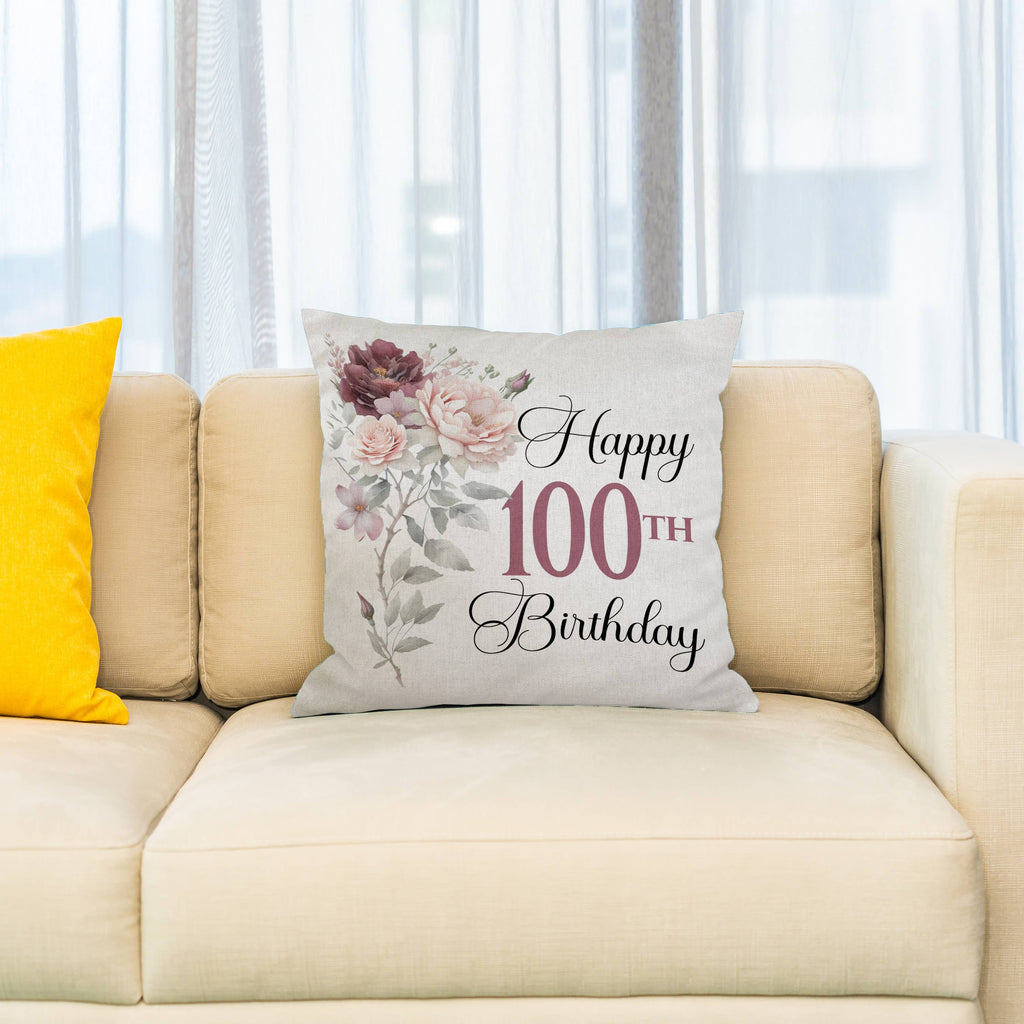 Happy 100th Birthday Pillowcase w/Pillow