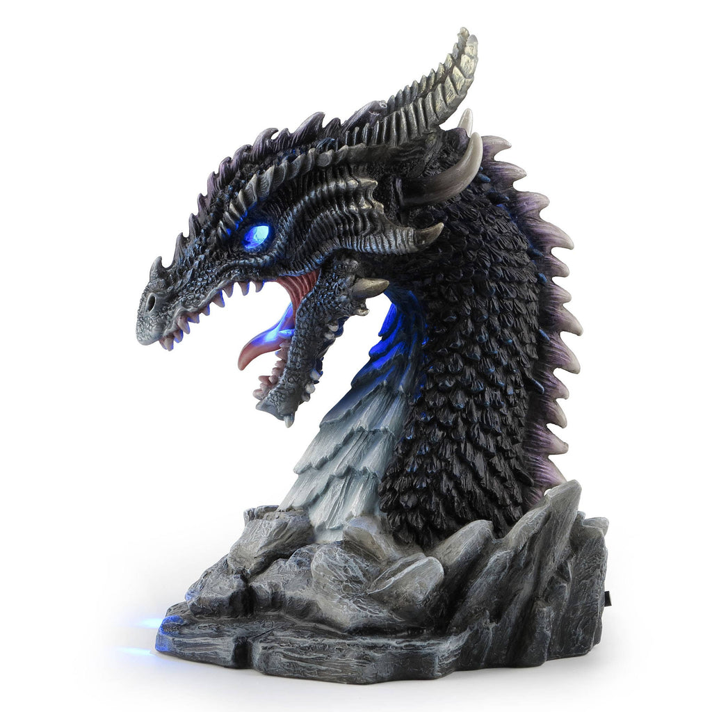 Horned Obsidian Dragon Bust (Led)