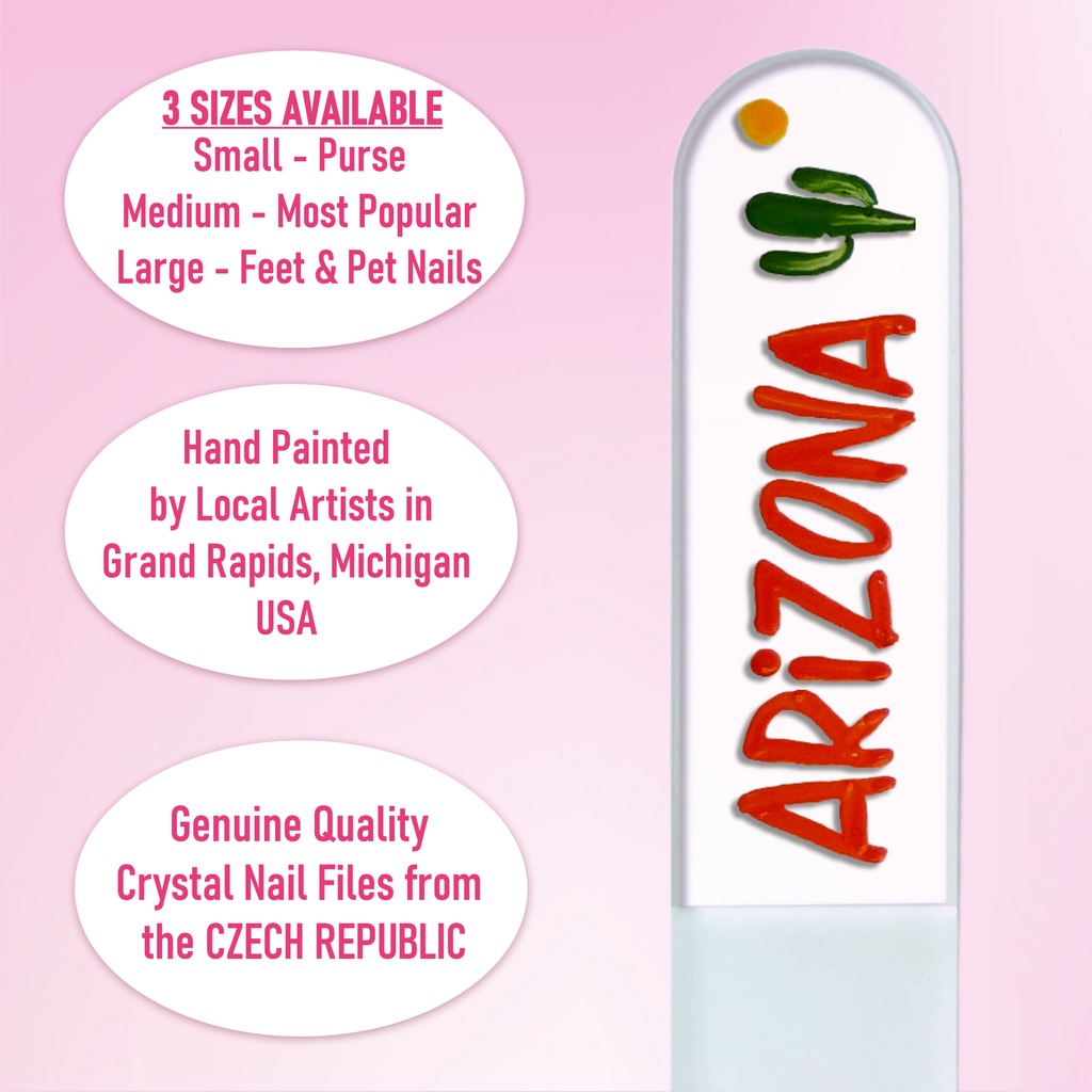 Arizona Cactus Southwest Handpainted Czech Crystal Nail File: Large