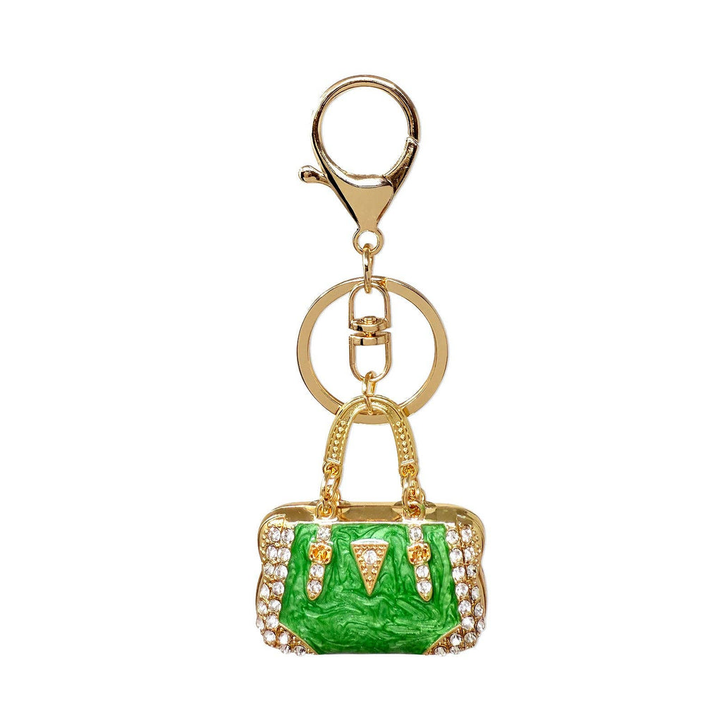 Pink Rhinestone Handbag Shaped Purse Charm Keychain