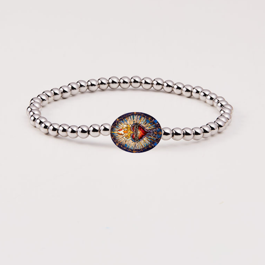 Sacred Heart Waterproof Gold Holy Water Bracelet