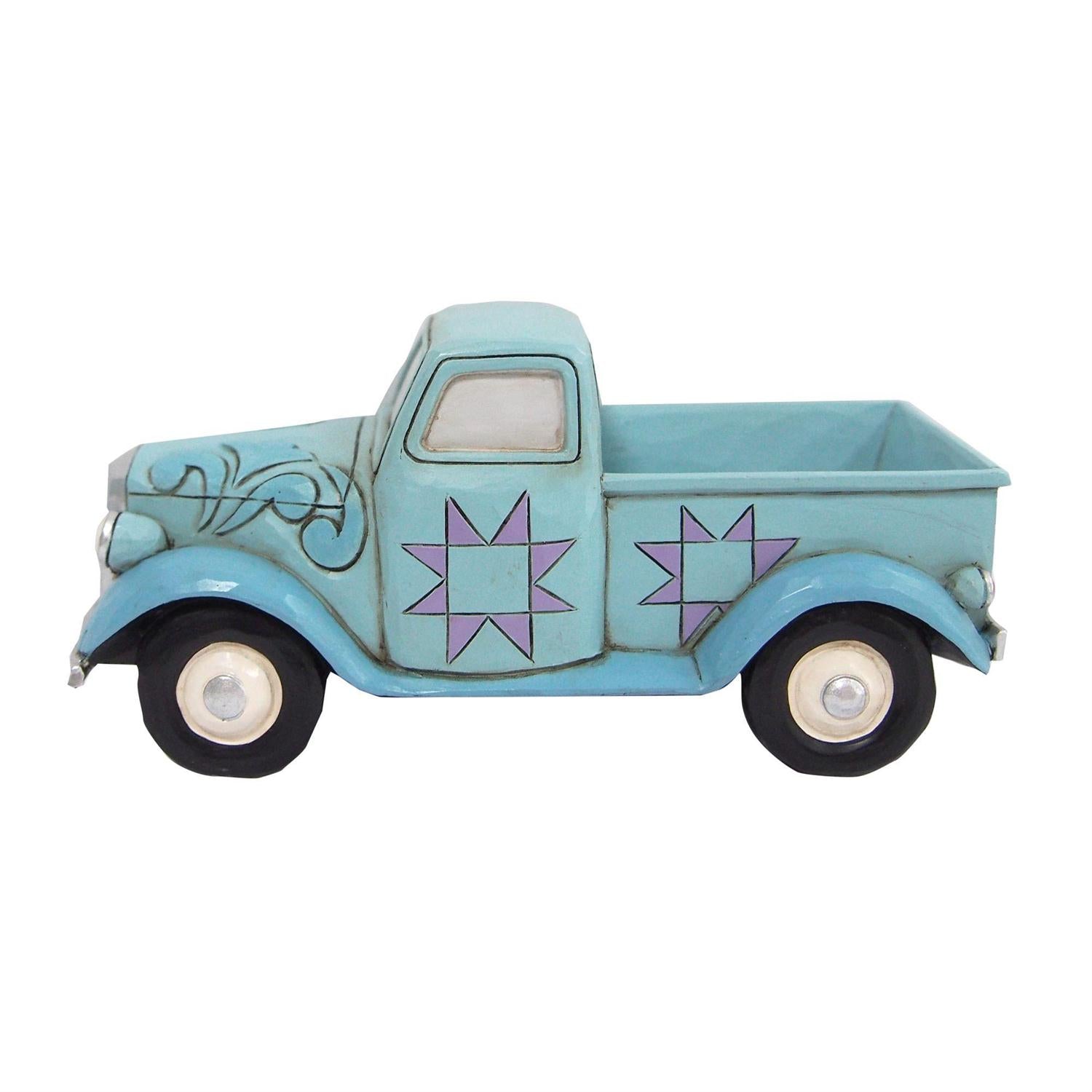 Jim Shore Mini Blue Pickup Truck