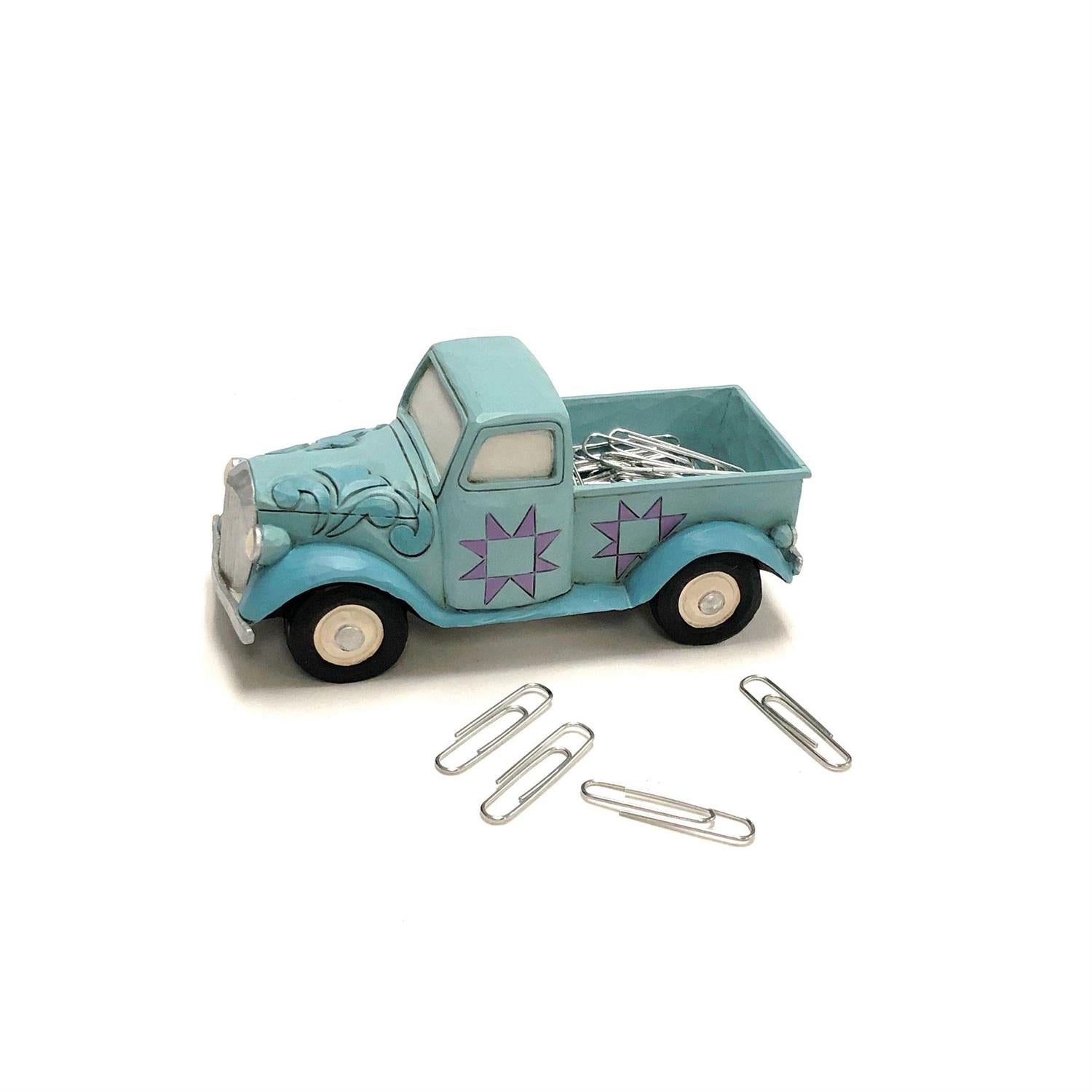 Jim Shore Mini Blue Pickup Truck