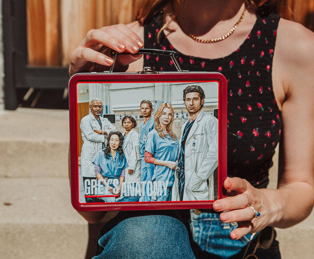 Grey's Anatomy Cast Retro Metal Lunchbox | 8 x 7 x 4 Inches