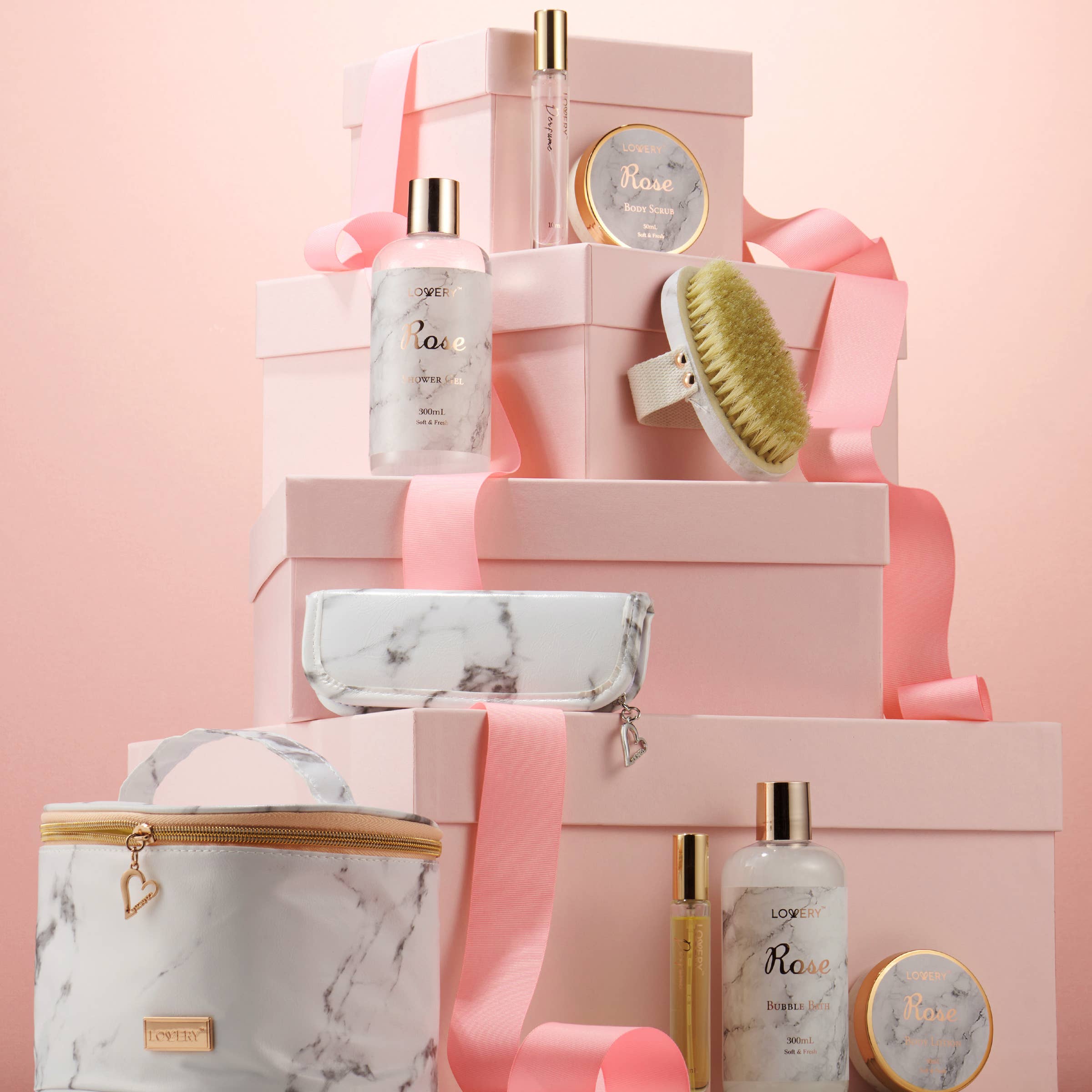 Rose Bath Spa Day Bath and Body Gift Basket