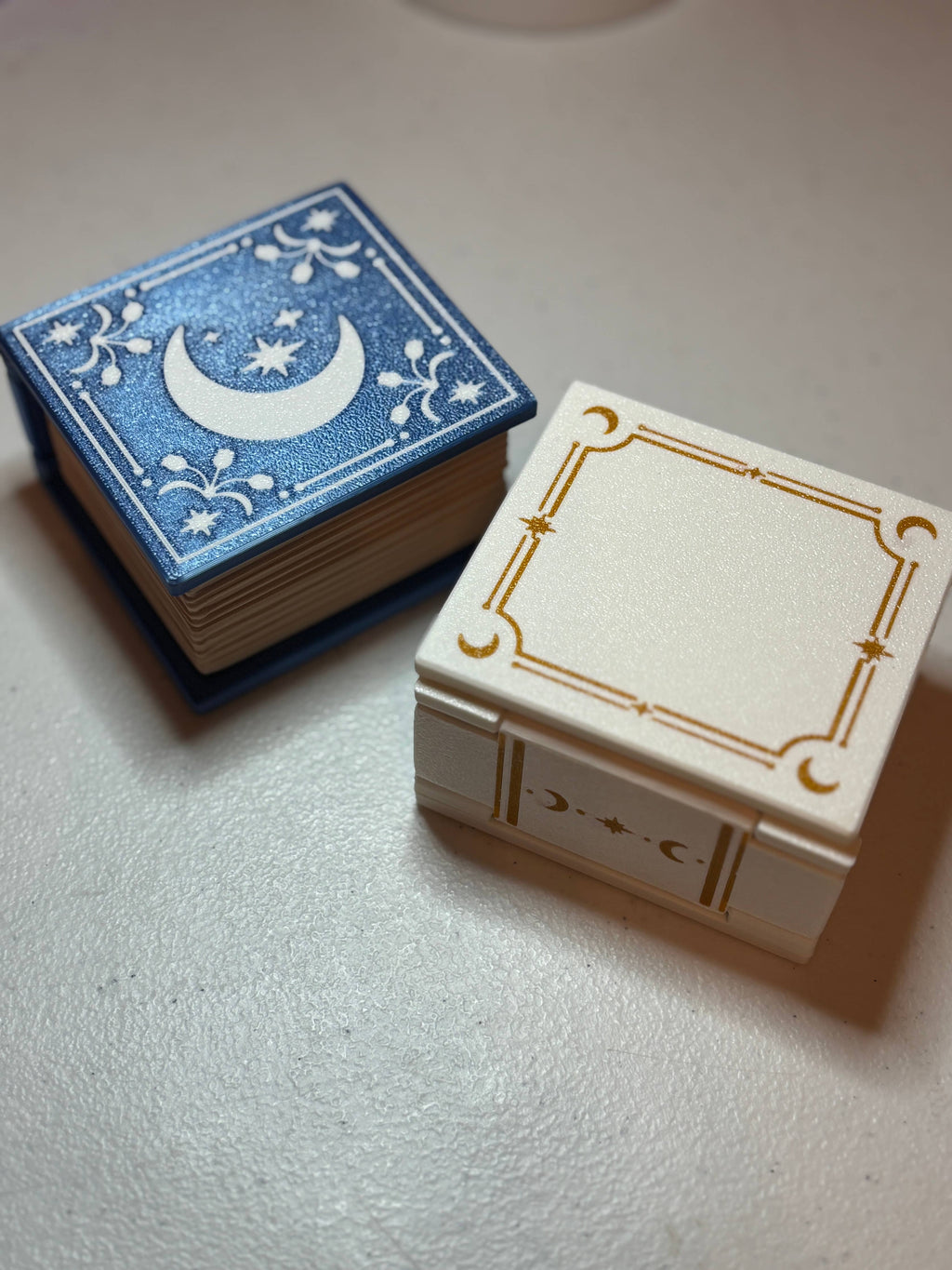 Book Shaped Trinket Box: Moon (blue)