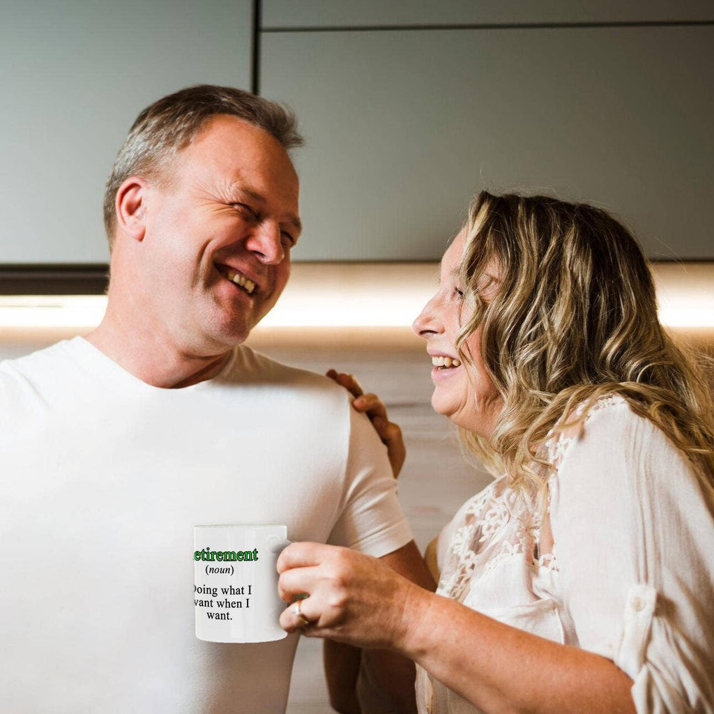 Retirement Noun Doing What I Want When I Want Green, Mug: 15oz