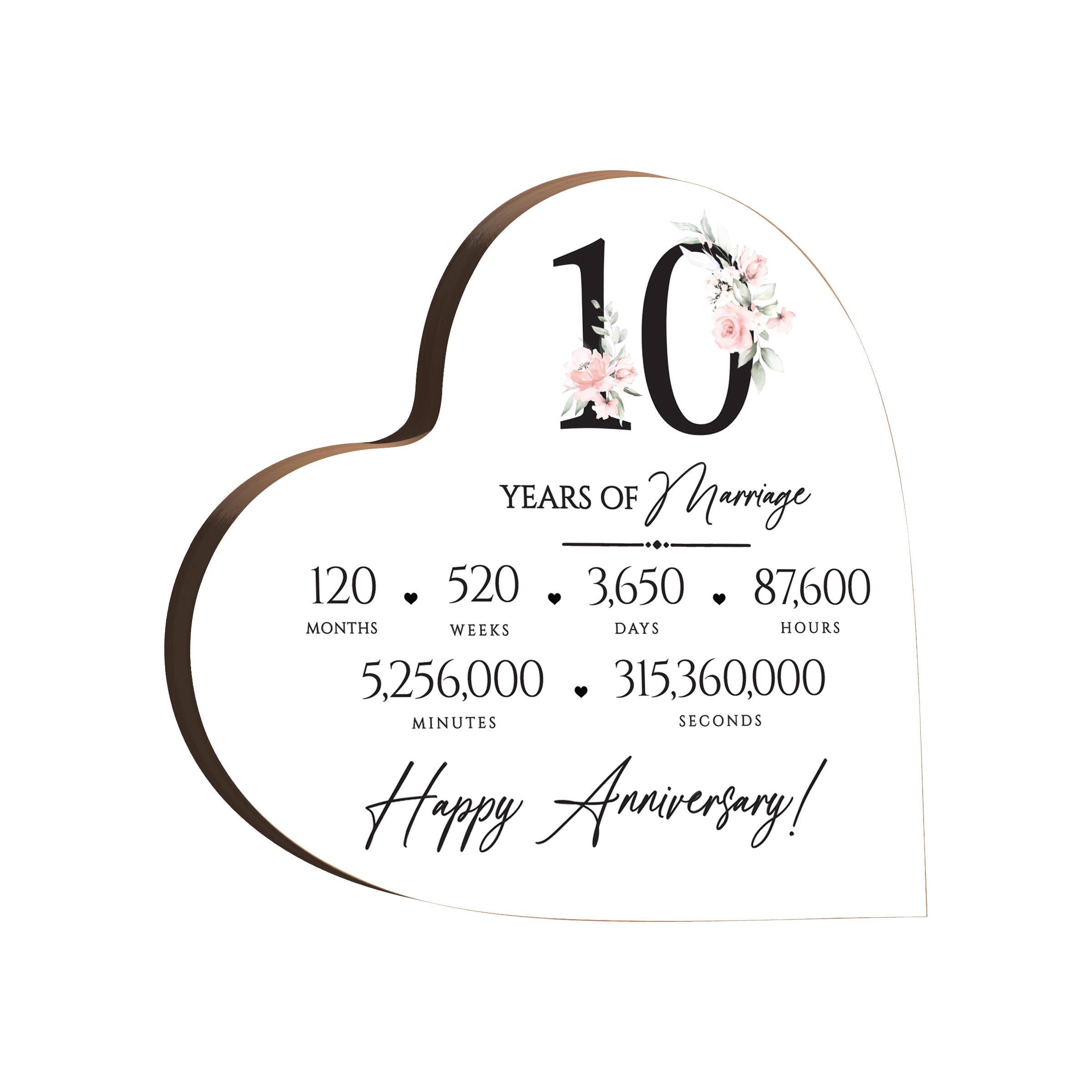 10 Years of Marriage Anniversary Heart Block