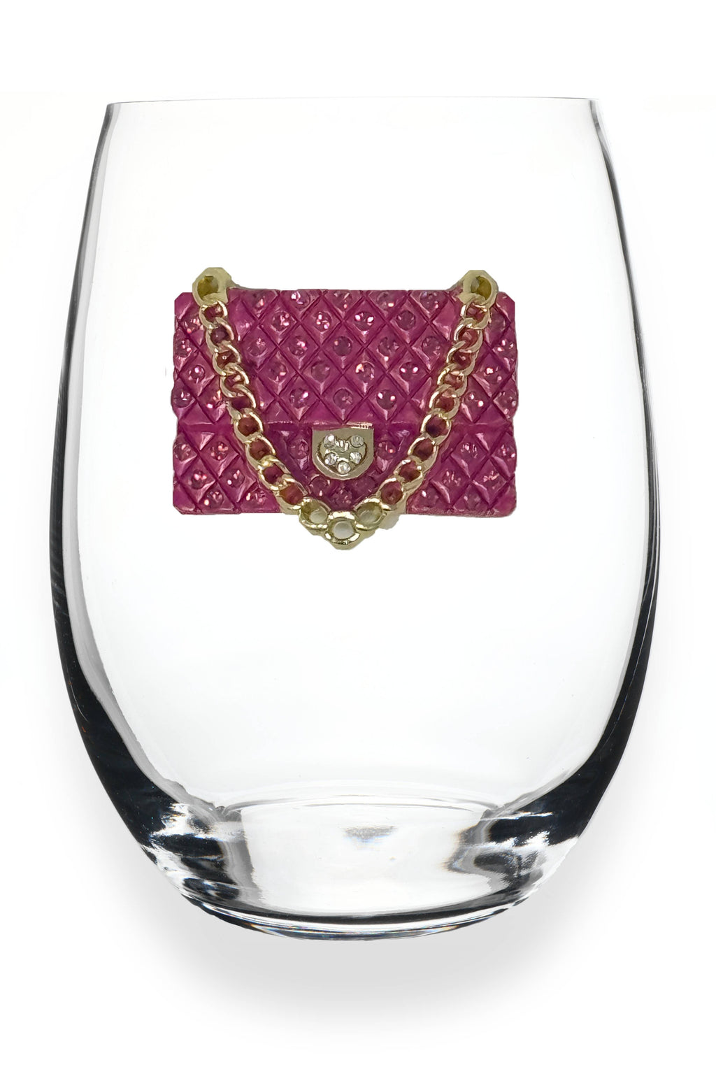 Pink Purse Stemless Wine Glass