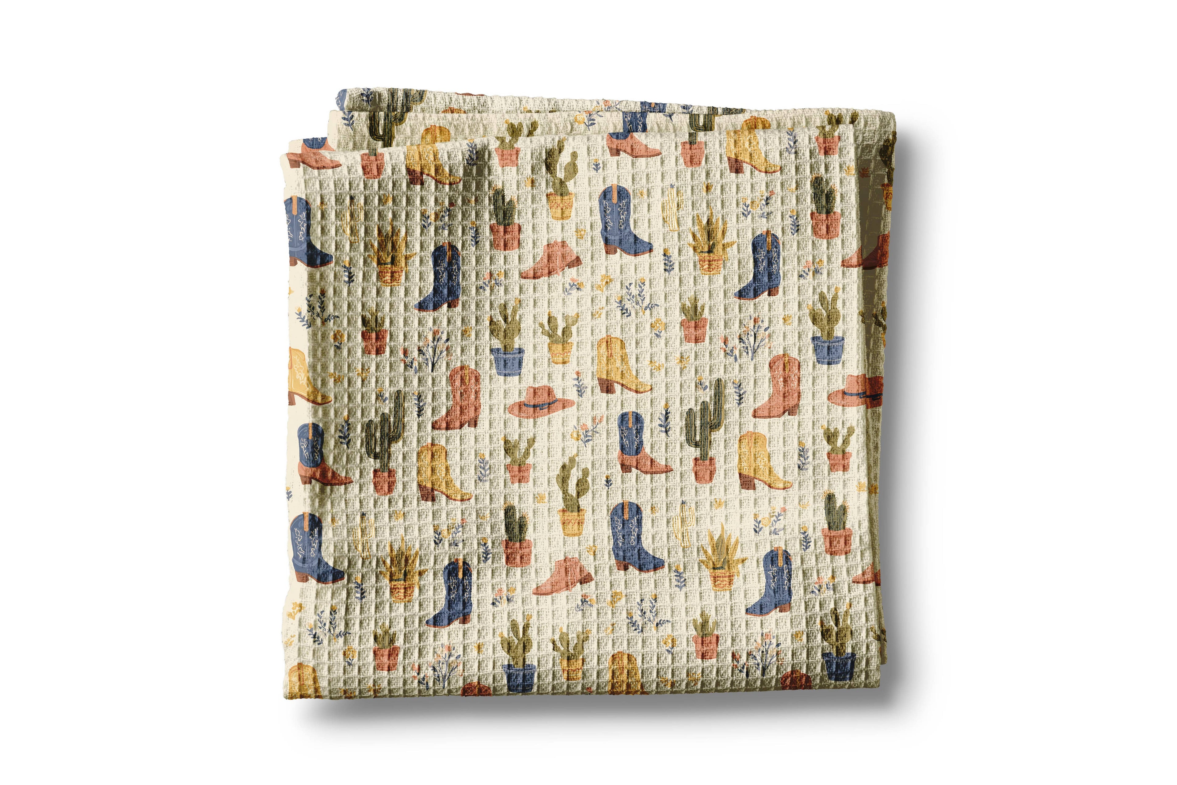 Cowboy Boot Cactus Western Kitchen Towel